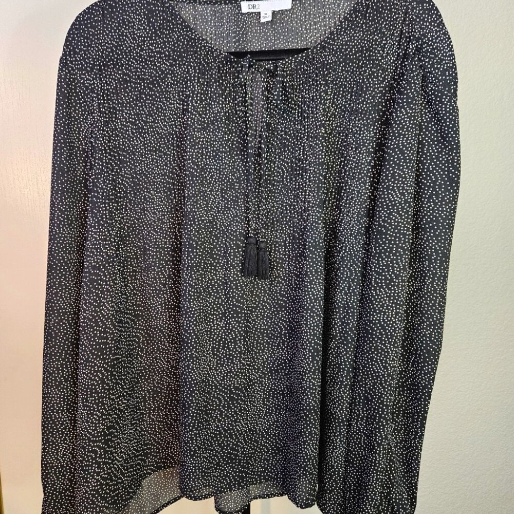 Women's Daniel Rainn Pleated Tassel Blouse Size XL